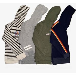 Old Navy long sleeve hoodie hooded sweatshirt shirt pockets navy green gray S